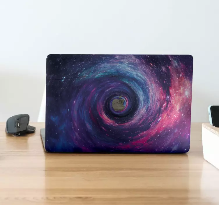 Galaxy spiral science laptop klistermärke - Tenstickers