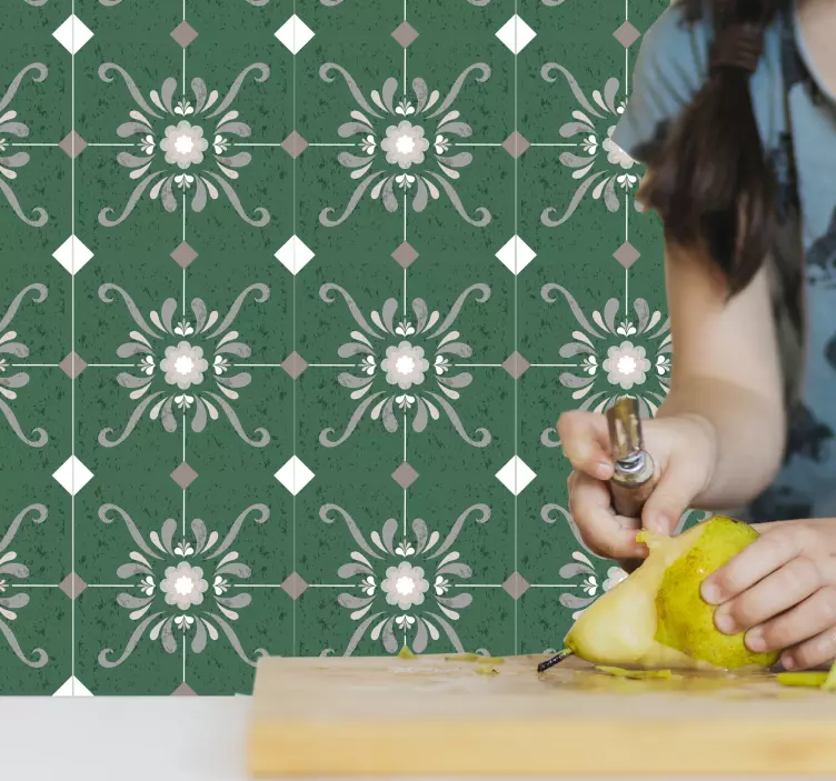 Gammal stil kakel vinyl klistermärke - Tenstickers