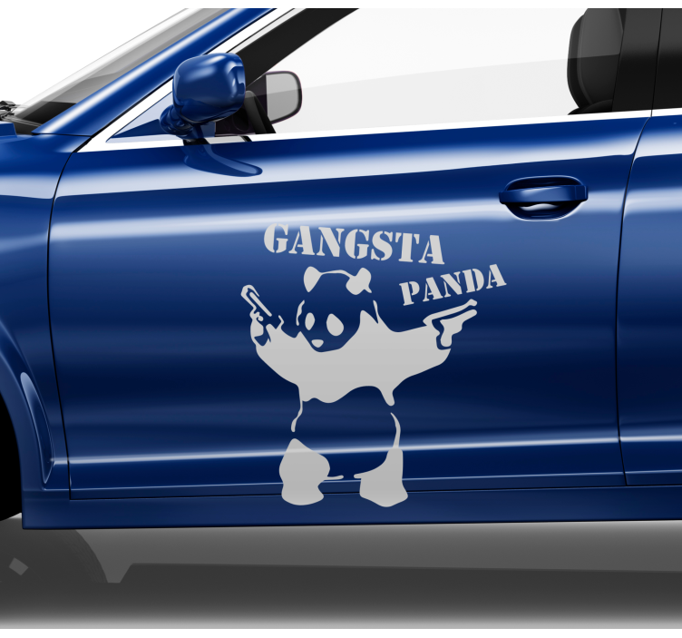 Gangsta panda bil klistermärke - Tenstickers