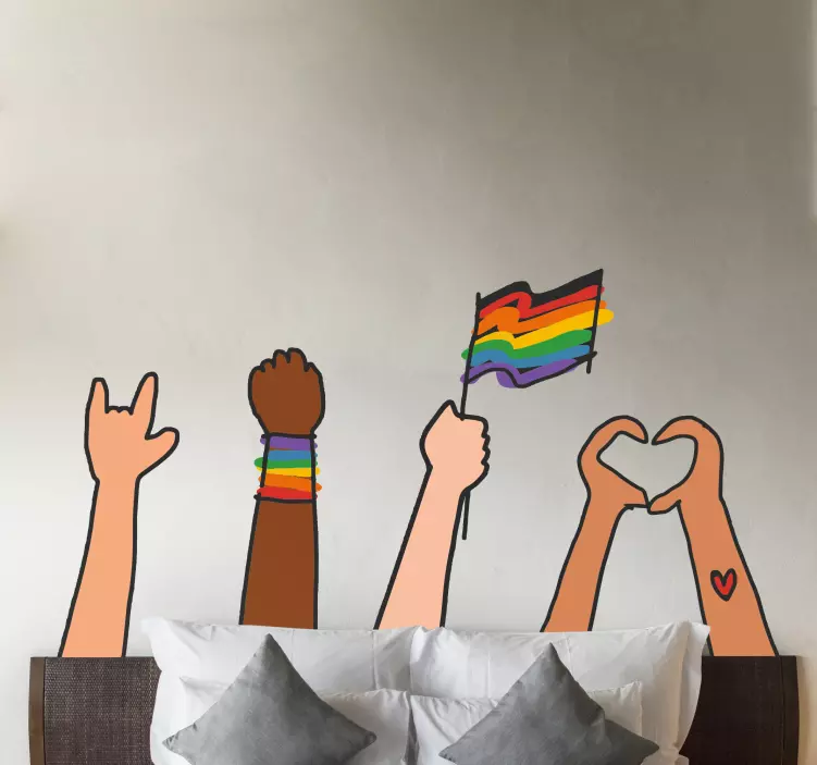Gay pride doodle stil väggklistermärke - Tenstickers