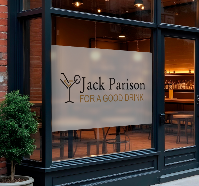 Genomskinlig självhäftande remsa med logotyp skyltfönster klister - Tenstickers