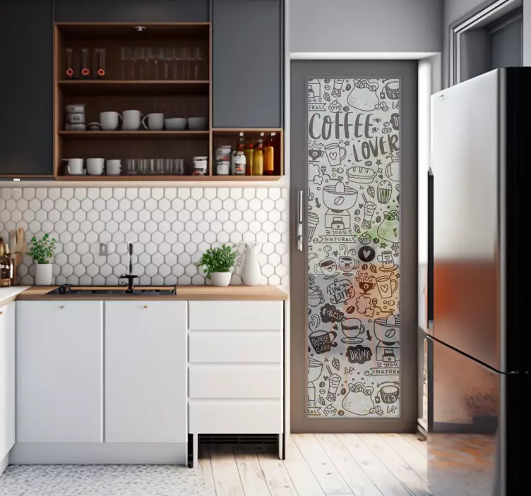 Genomskinligt fönster för klistermärken för kaffetid - Tenstickers