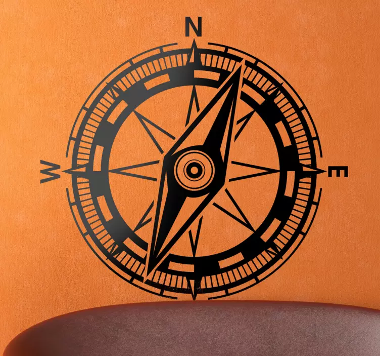 Geografisk kompassmuren klistermärke - Tenstickers