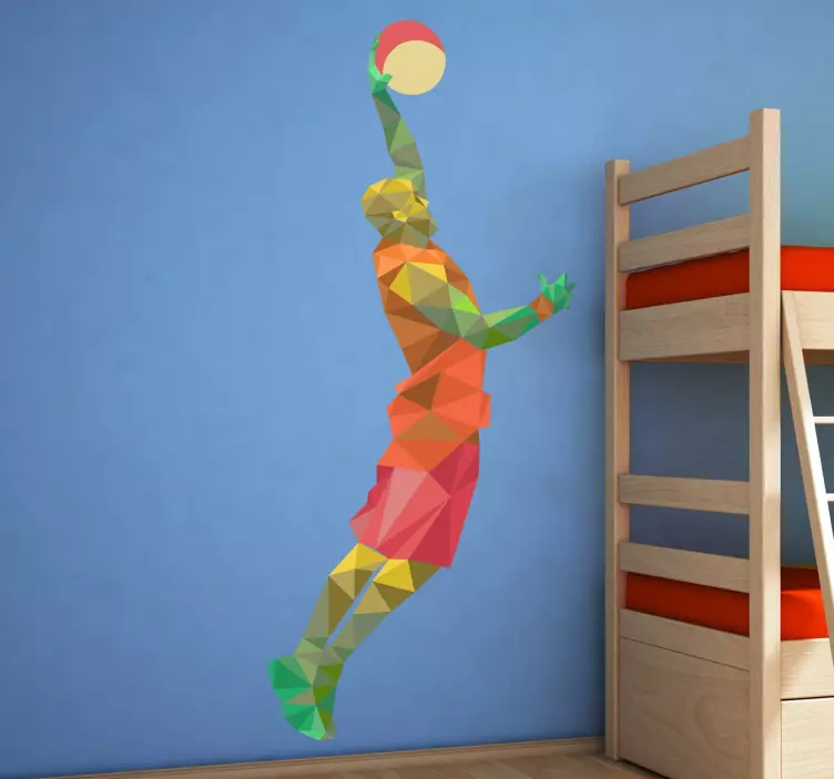 Geometrisk basketspelare klistermärke - Tenstickers