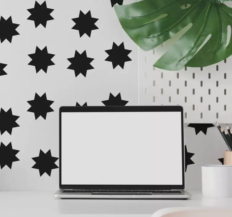 Geometrisk klistermärke svarta stjärnor - Tenstickers