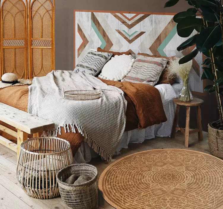 Geometrisk mönstrad design sänggavlar klistermärken - Tenstickers