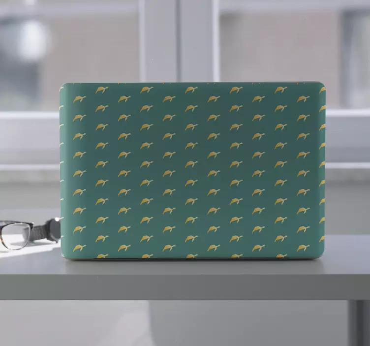 Geometrisk sköldpadda bärbar dator klistermärke - Tenstickers