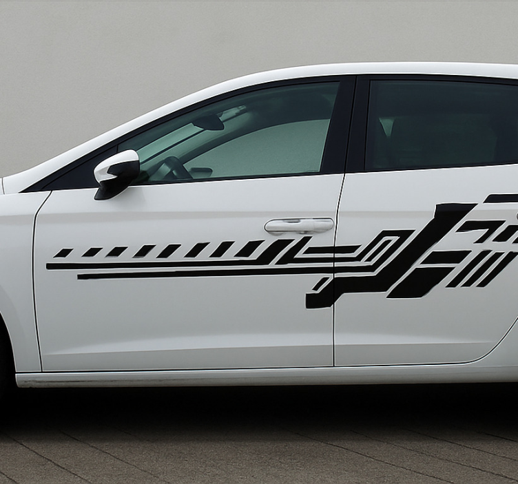 Svarta tribalränder bil klistermärke - Tenstickers