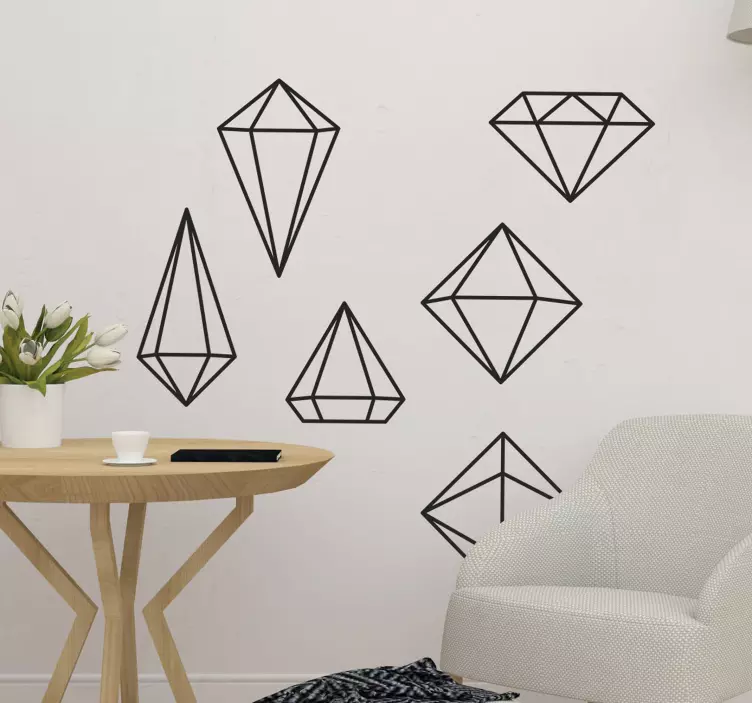 Geometriska diamantvägg klistermärken - Tenstickers