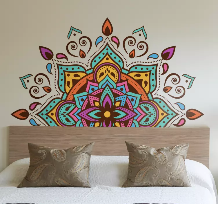 Geometriska mandala headboard klistermärke - Tenstickers