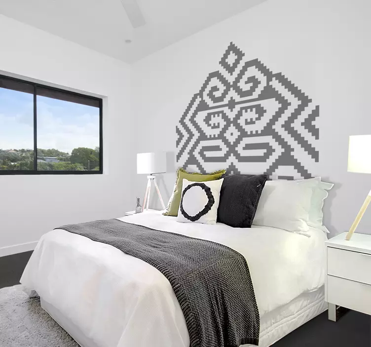 Geometriskt mönstermotiv sänggavlar klistermärken - Tenstickers