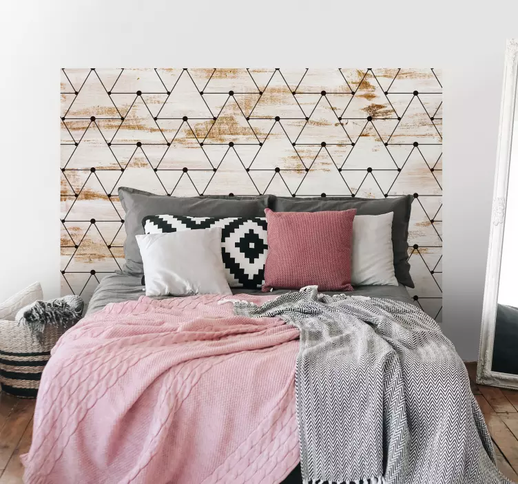 Geometriska trianglar headboard klistermärke - Tenstickers