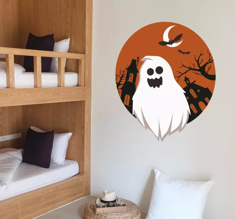Ghost halloween väggklistermärke - Tenstickers