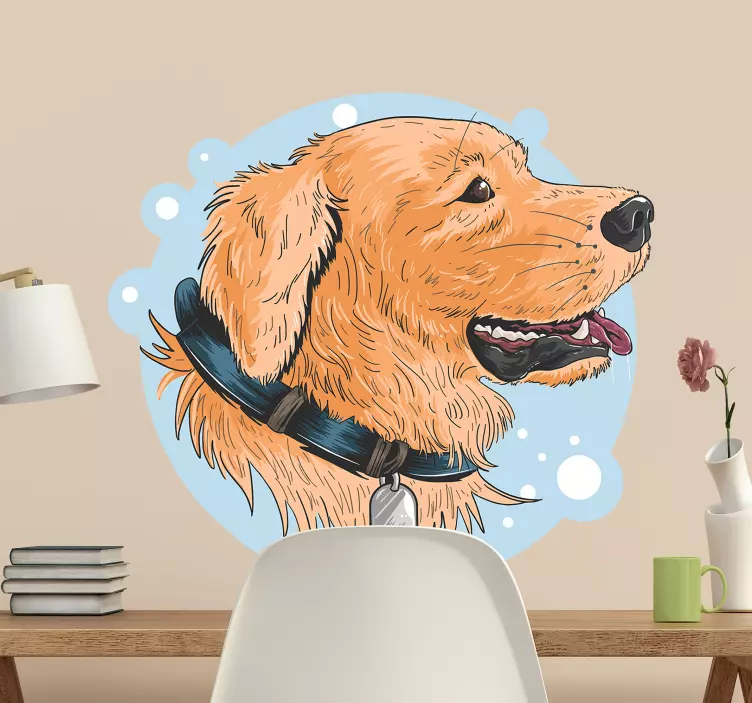 Glad golden retriever Väggklistermärken djur - Tenstickers