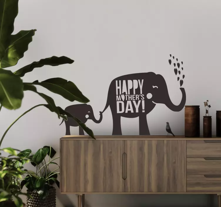 Glad mors dag elefant klistermärke - Tenstickers