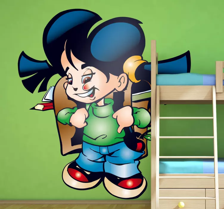 Glad skolbarn klistermärke för barn - Tenstickers