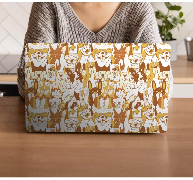 Glada djurmotiv klistermärke för bärbar - Tenstickers