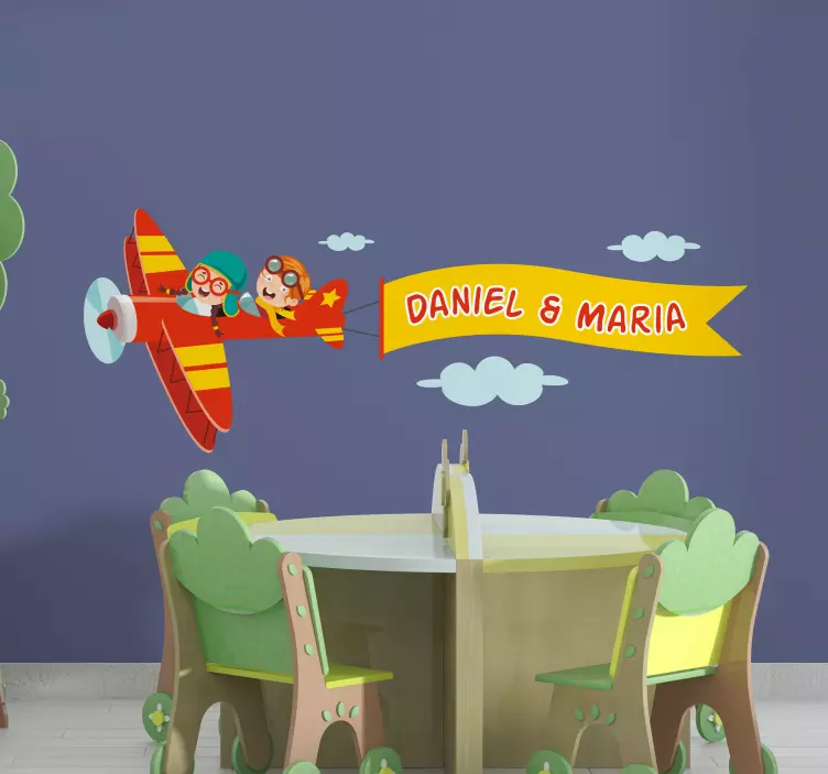 Glada flygaräventyr klistermärke för barn - Tenstickers