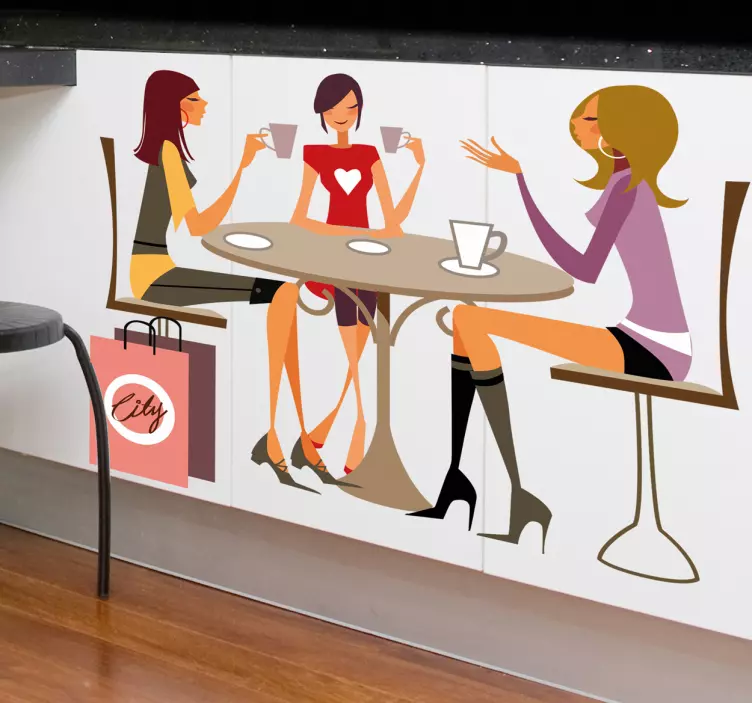 Glamour flickor vägg klistermärke - Tenstickers