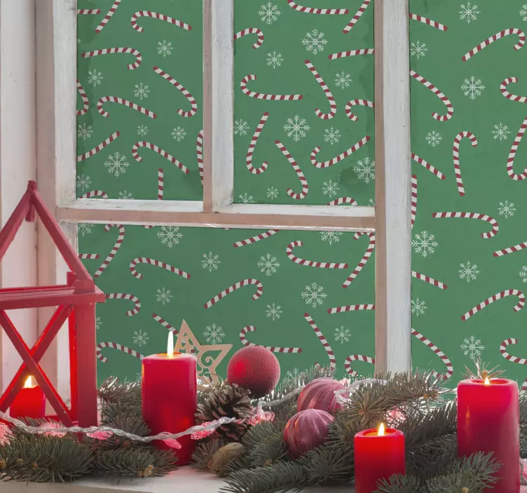 Godis jul fönster klistermärke - Tenstickers