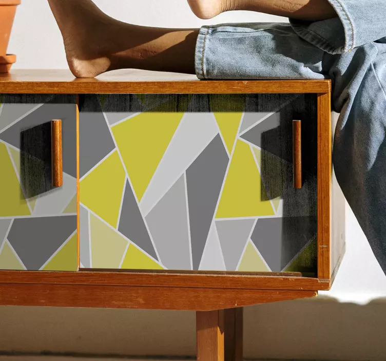 Grå och illluminating pantone möbler dekal - Tenstickers