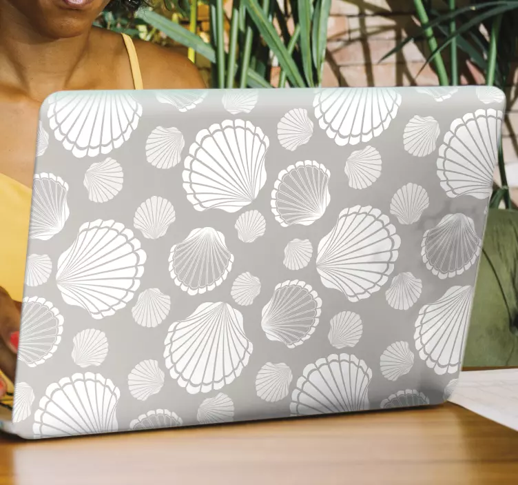 Grå och vita skal bärbara klistermärke - Tenstickers