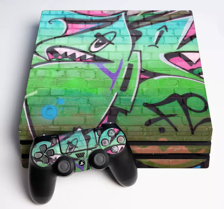 Graffiti design för ps4 dekal - Tenstickers