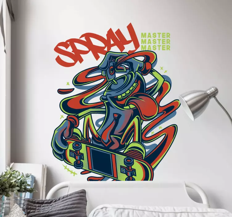 Graffiti spray i skateboard klisterpaket - Tenstickers