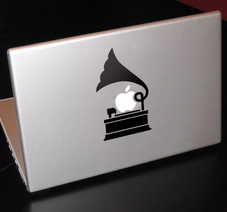 Grammofon macbook klistermärke - Tenstickers