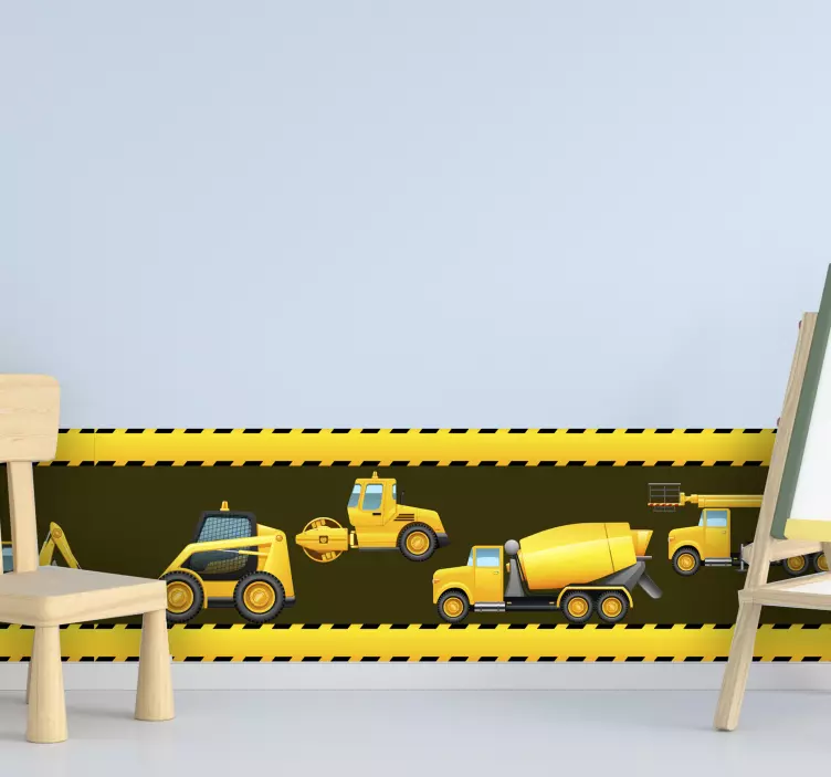 Grävare gräns vägg kant klistermärke - Tenstickers