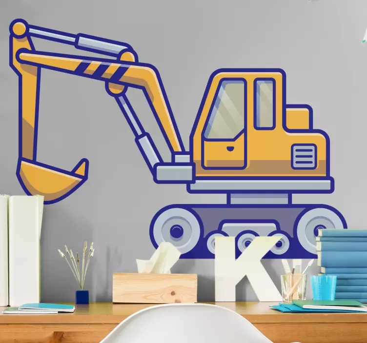 Grävmaskin enkel bulldozer leksak klistermärke - Tenstickers