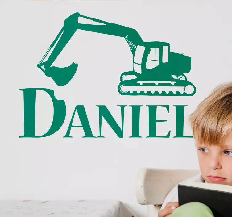 Grävmaskin textvägg klistermärke - Tenstickers