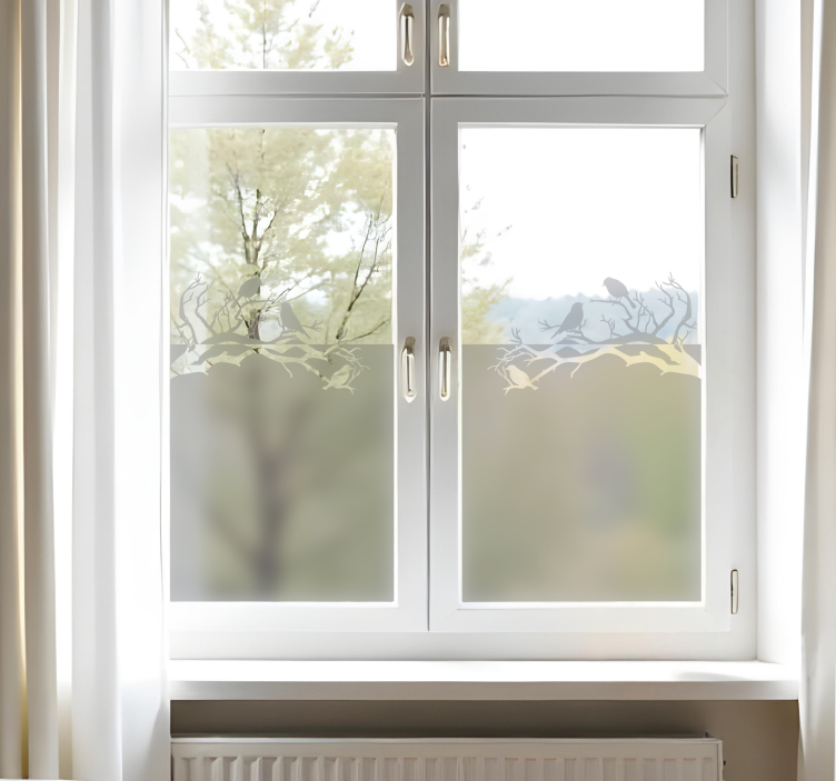 Grenar med fåglar Väggklistermärken fönster och glas - Tenstickers