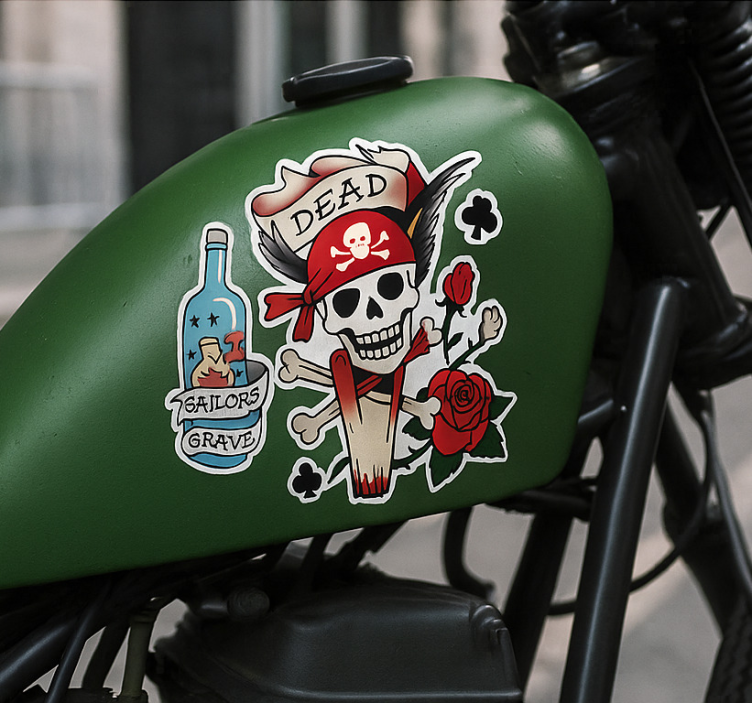 Grön bränsletank motorcykelklistermärke - Tenstickers