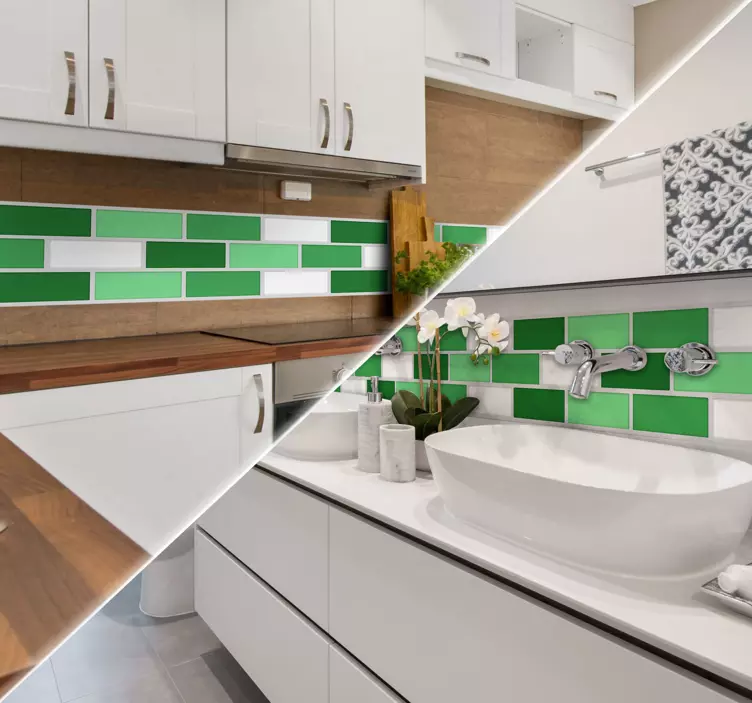 Grön kakel klistermärke - Tenstickers