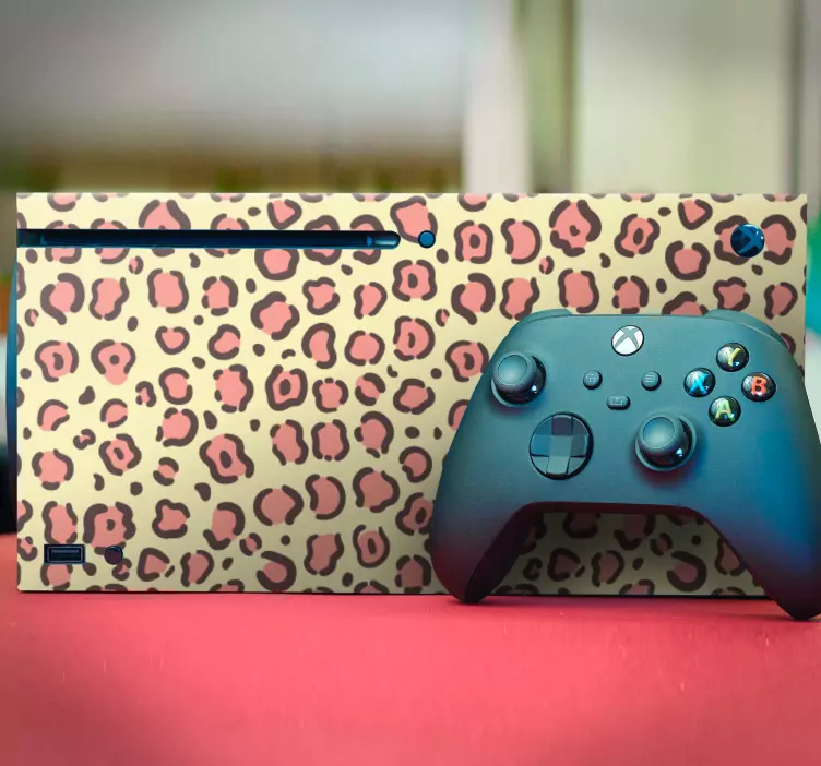 Gul och rosa leopardhudmönster xbox -dekal - Tenstickers