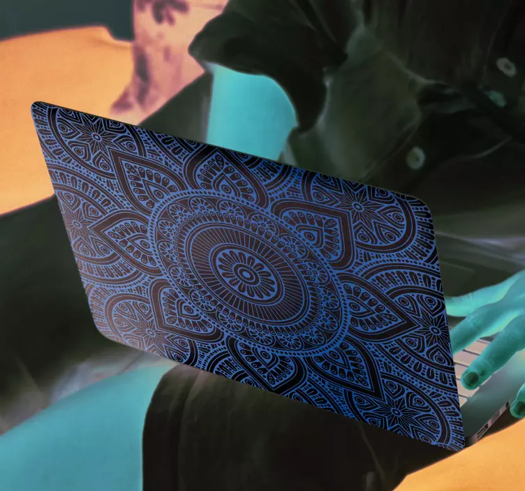 Gyllene laptop mandala laptop klistermärke - Tenstickers