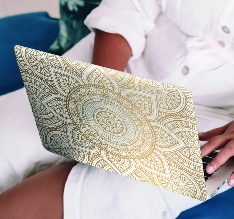 Gyllene mandala bärbara klistermärke - Tenstickers