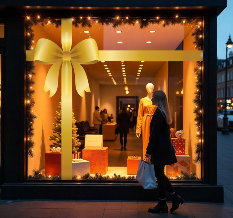 Gyllene presentbåge Väggklistermärken djur - Tenstickers