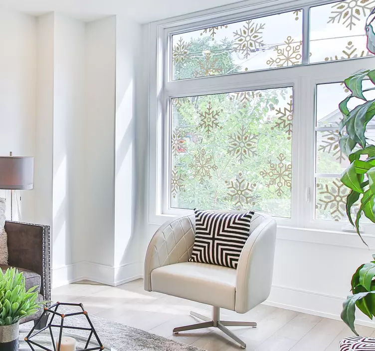 Gyllene snöflingor set juldekal - Tenstickers