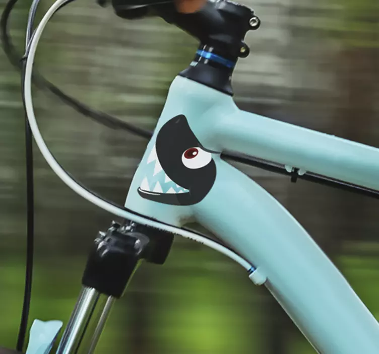 Haj ansikte cykel vinyl klistermärke - Tenstickers