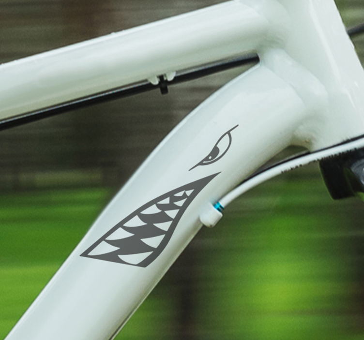 Haj ansikte för cykel dekal - Tenstickers