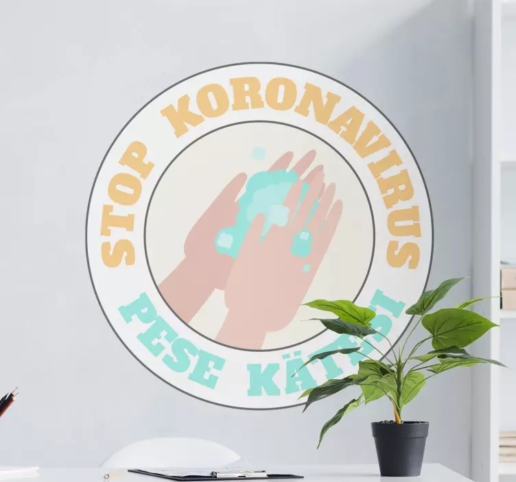 Hålla ren stopp corona vinyl skylt - Tenstickers