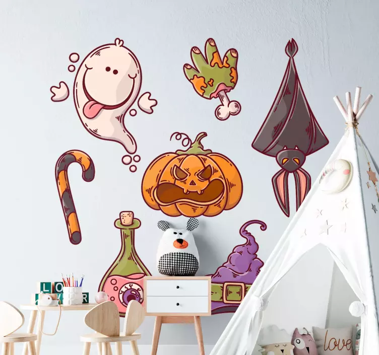 Halloween siffror halloween dekal - Tenstickers