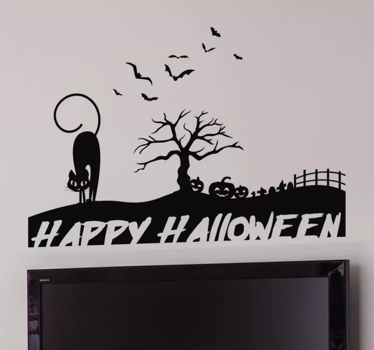 Halloween silhuett vägg klistermärke - Tenstickers
