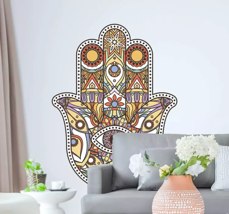 Hamsa med ögonpolitiska klistermärken - Tenstickers