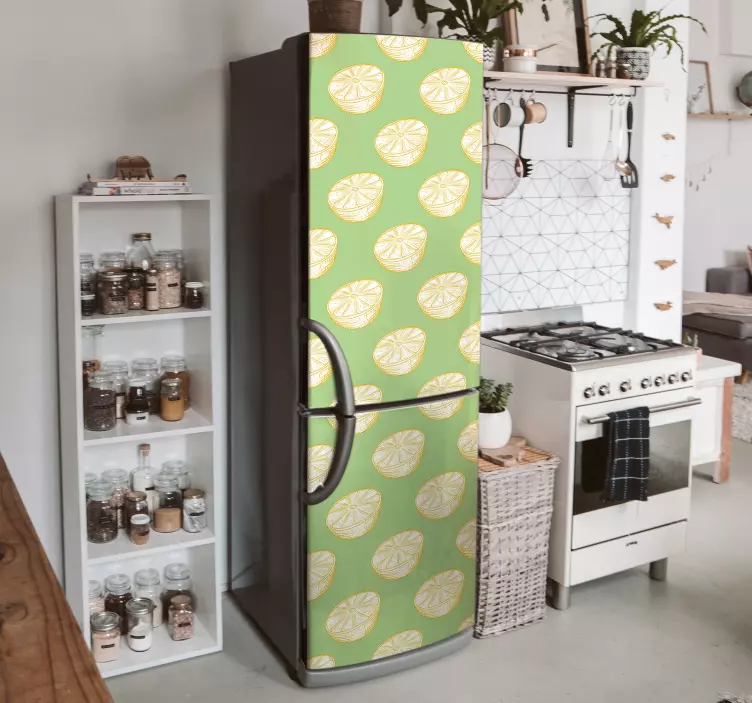 Handritad citron citrusfruktskylskal - Tenstickers