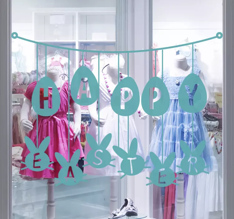 Hänga glad påsk klistermärke - Tenstickers