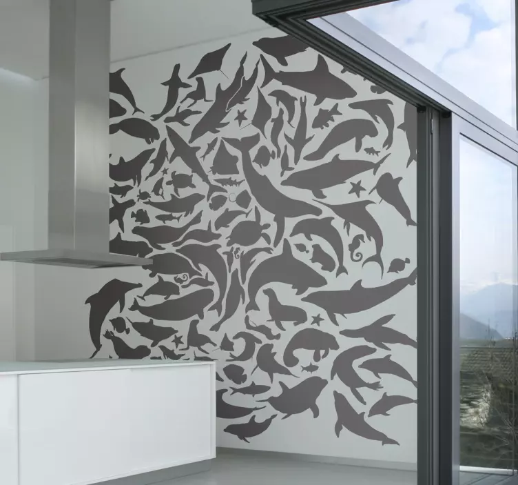 Havet liv vägg klistermärke - Tenstickers