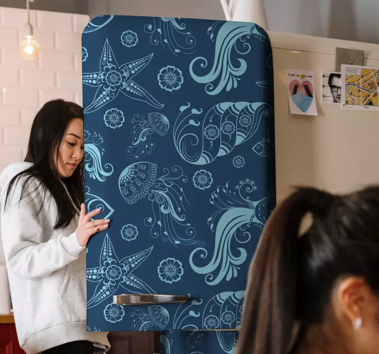 Havets liv kylskåp klistermärken - Tenstickers